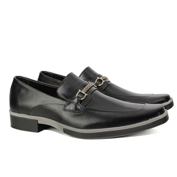 Sapato Social Masculino Calvest em Couro Preto Com Bridão - 7004 preto