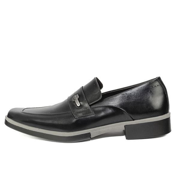 Sapato Social Masculino em Couro Preto Com Metal Calvest - 7005 preto