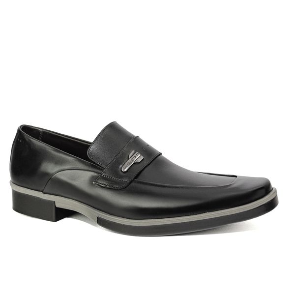 Sapato Social Masculino em Couro Preto Com Metal Calvest - 7005 preto