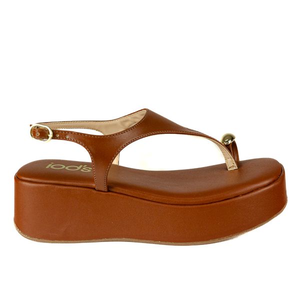 Sandália Flatform Feminina Em Material Tecnológico Caramelo 2054533 