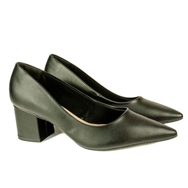 Sapato Scarpin Em Material Tecnológico Preto 20662