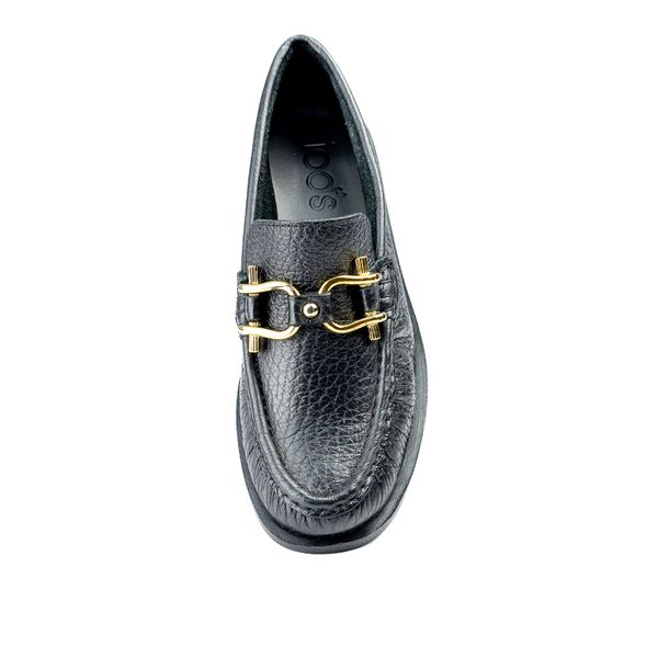 Mocassim Feminino em Couro com Bridão - 4291040 PRETO