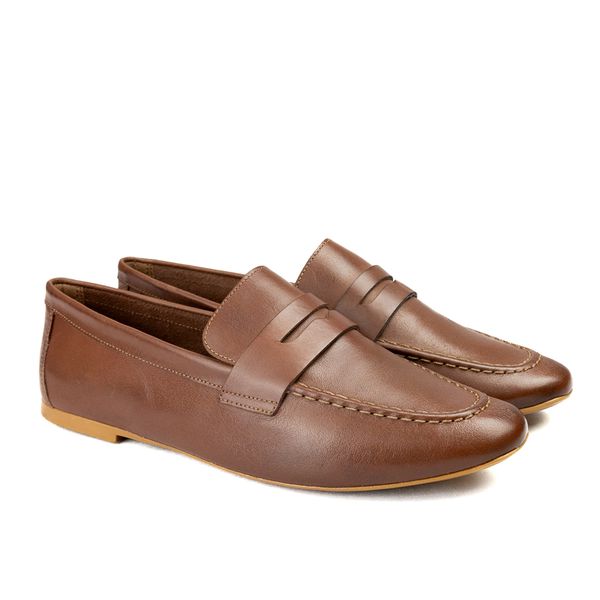 Mocassim Feminino em Couro - 1711051 PINHÃO