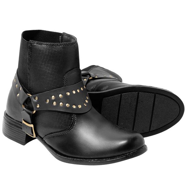 Bota Texana Feminina em Material Tecnológico Preta 16021