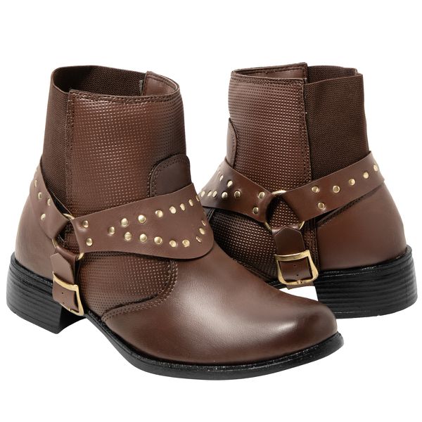 Bota Texana Feminina em Material Tecnológico Capuccino 16021