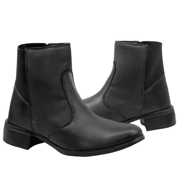 Bota Feminina em Material Tecnológico Preto 6021