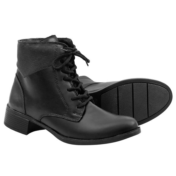 Coturno Feminina em Material Tecnológico Preto 6011