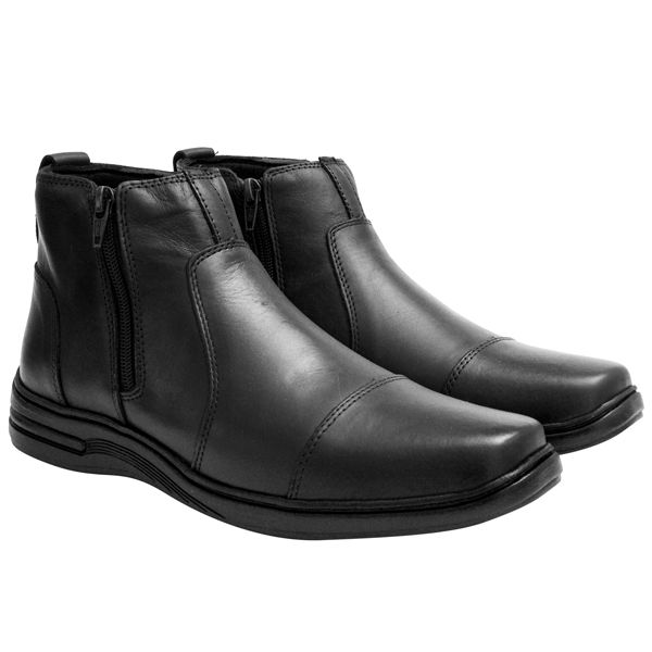Botina Social SL em Couro Preto - 7030