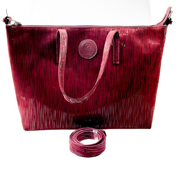 Bolsa Feminina em Couro Texturizado Almofadada Marsala