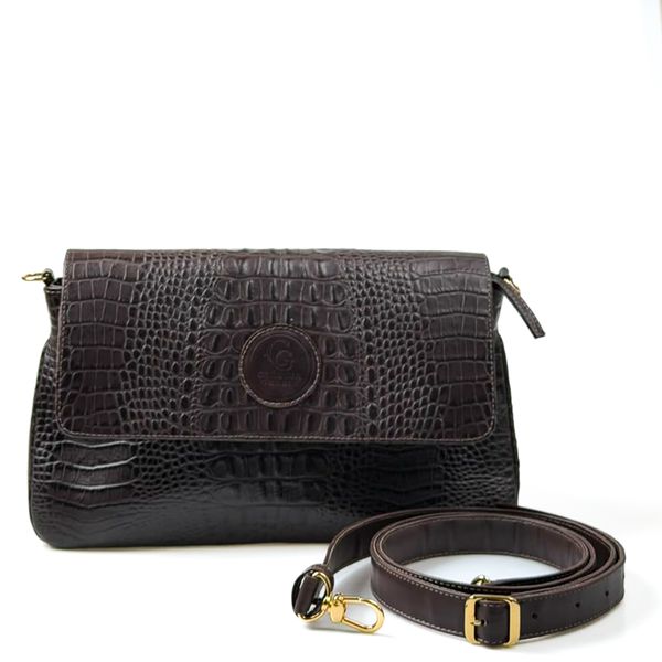 Bolsa Feminina em Couro Texturizado Marron Claudia