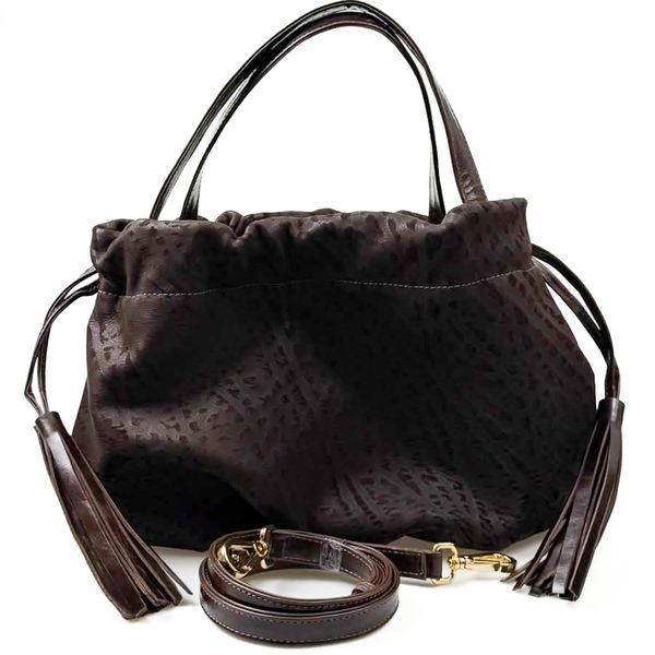 Bolsa Feminina em Couro Texturizado Marron Bambolim