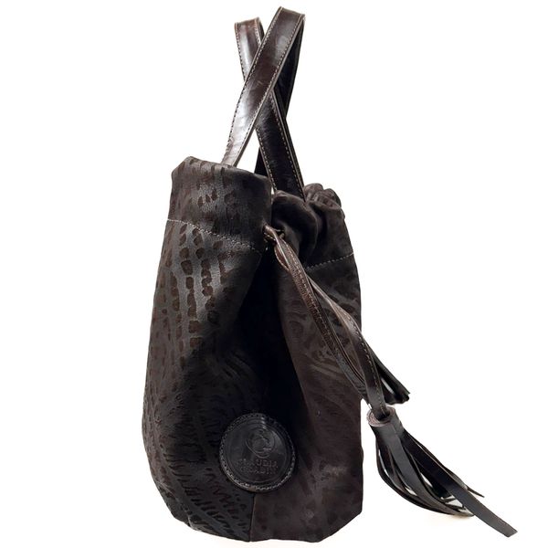 Bolsa Feminina em Couro Texturizado Marron Bambolim