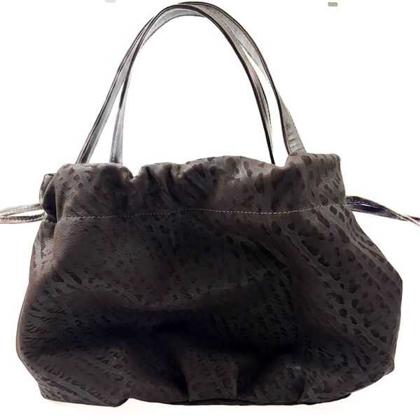 Bolsa Feminina em Couro Texturizado Marron Bambolim