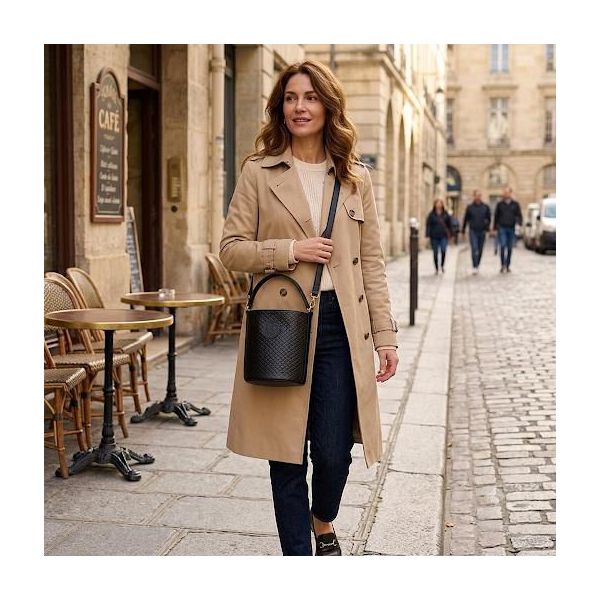 Bolsa Feminina em Couro Texturizado Preto Aurora