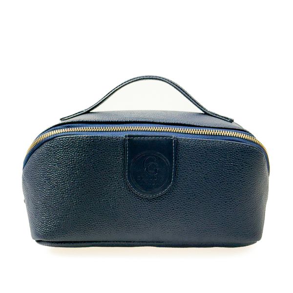 Necessaire Triângulo em Couro Texturizado Azul