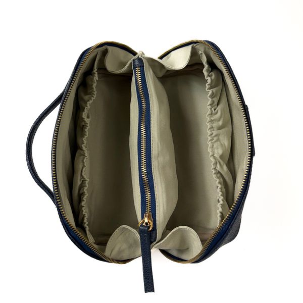Necessaire Triângulo em Couro Texturizado Azul