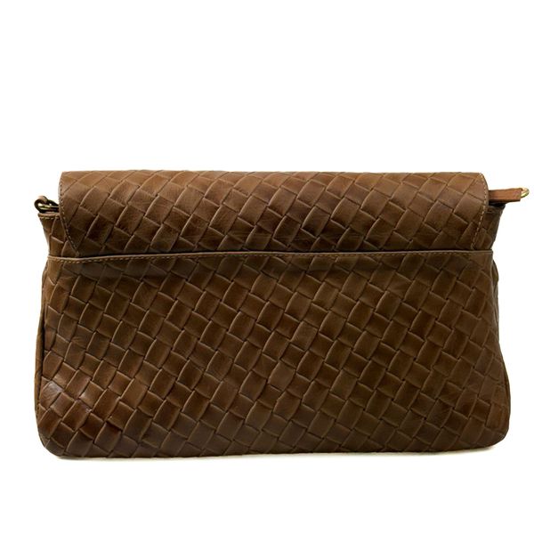 Bolsa Feminina em Couro Texturizado Caramelo Claudia