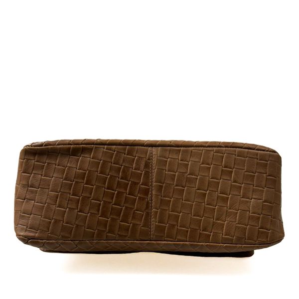 Bolsa Feminina em Couro Texturizado Caramelo Claudia