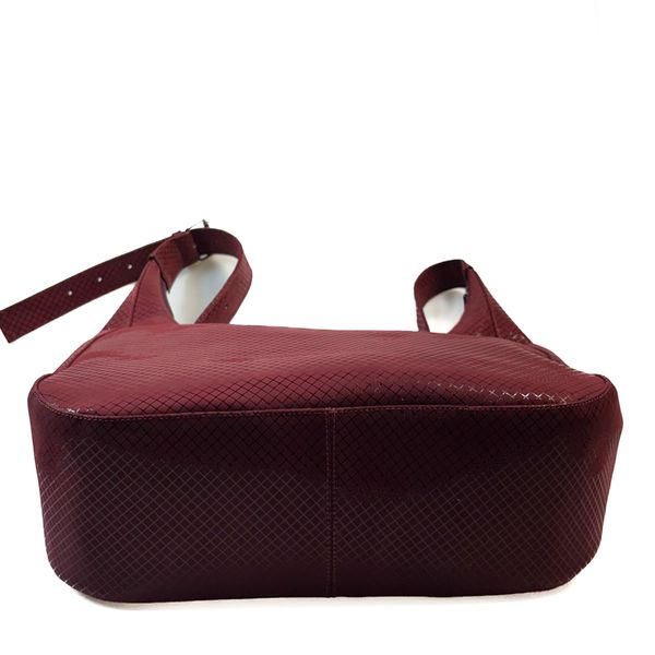 Bolsa Feminina em Couro Texturizado Gota Marsala Xadrez