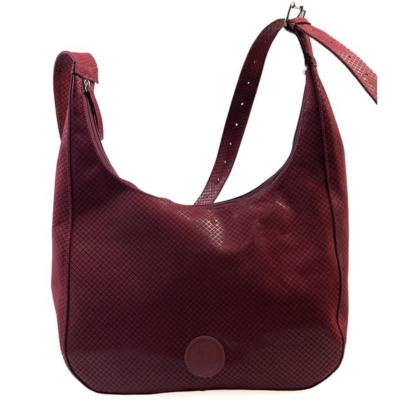 Bolsa Feminina em Couro Texturizado Gota Marsala Xadrez