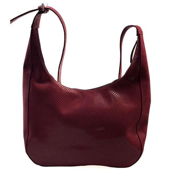 Bolsa Feminina em Couro Texturizado Gota Marsala Xadrez