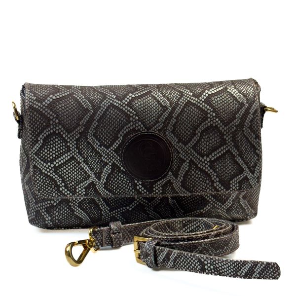 Bolsa Feminina em Couro Texturizado Animal Print Cristina