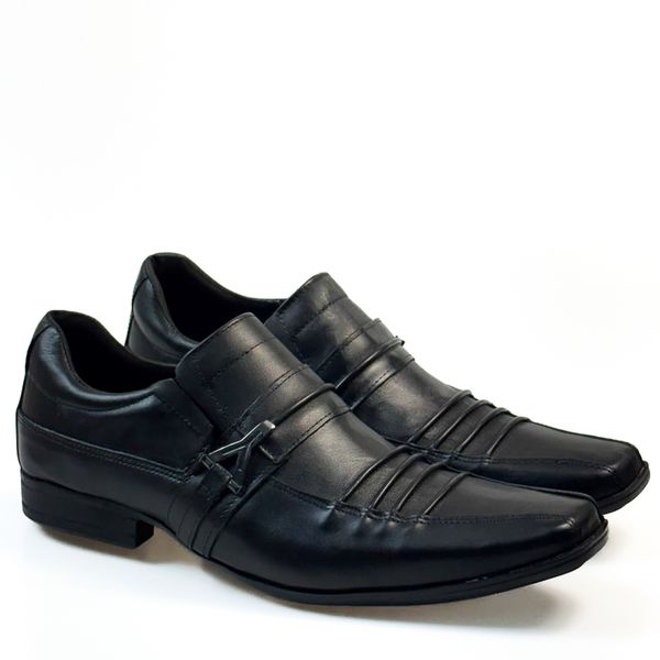 Sapato Social Masculino Calvest em Couro Preto - 14F087 - PRETO preto