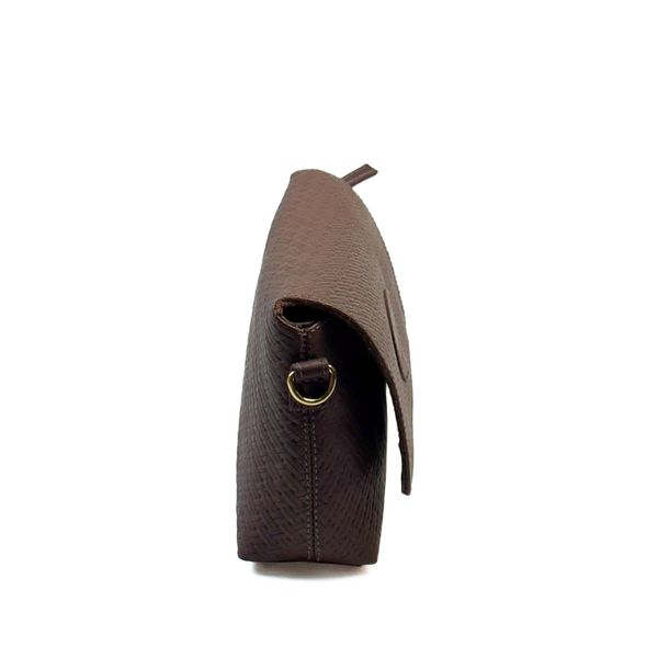 Bolsa Feminina em Couro Texturizado Marron Cristina