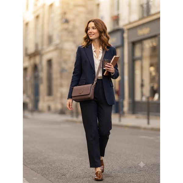 Bolsa Feminina em Couro Texturizado Marron Cristina