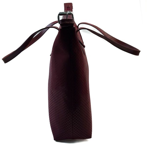 Bolsa Feminina em Couro Texturizado Almofadada Marsala Xadrez