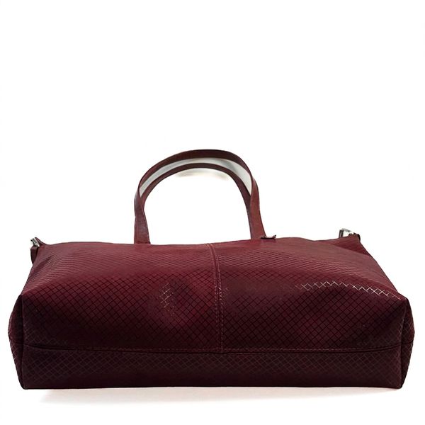 Bolsa Feminina em Couro Texturizado Almofadada Marsala Xadrez