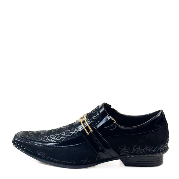 Sapato Social Masculino em Couro com Costura Manual Calvest 1750F015 - Preto
