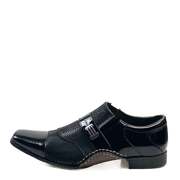 Sapato Social Masculino em Couro com Costura Manual Calvest 1930F010 - Preto