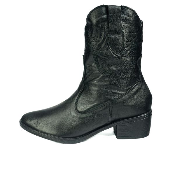 Bota Country Feminina em Couro com Bordado 40F213-PRETA