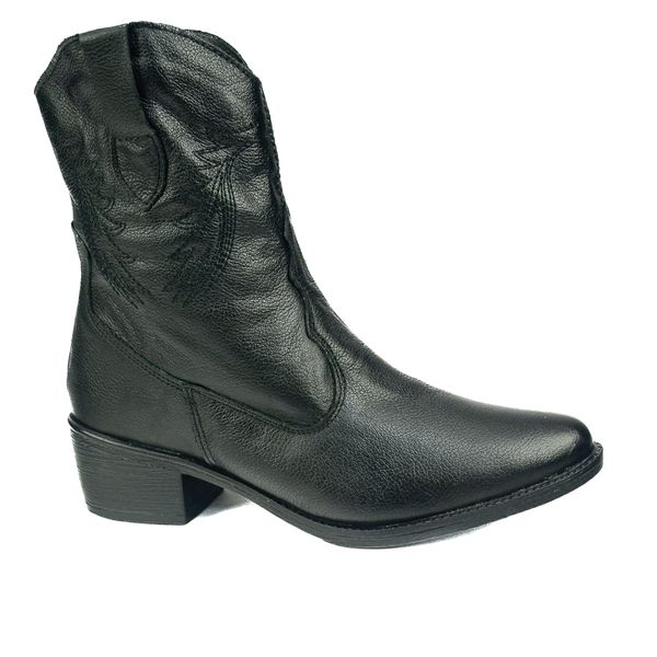Bota Country Feminina em Couro com Bordado 40F213-PRETA
