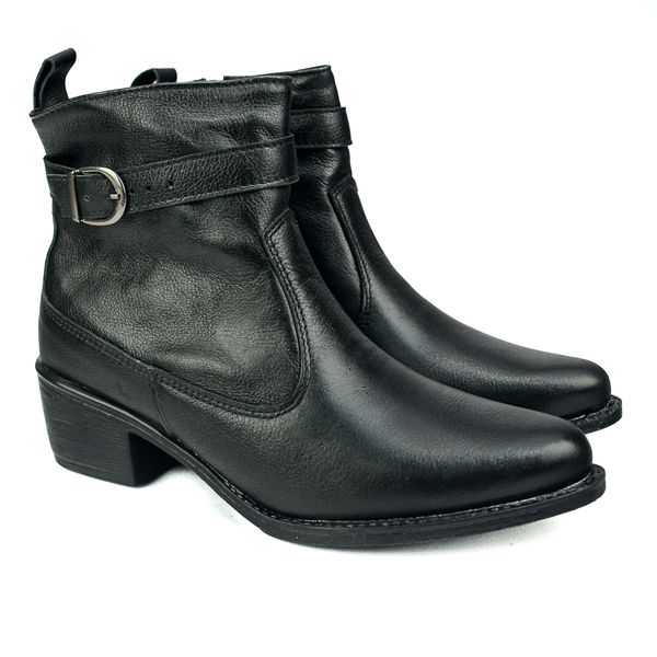 Bota Country Feminina em Couro com Detalhe em Fivela 40F212-PRETA