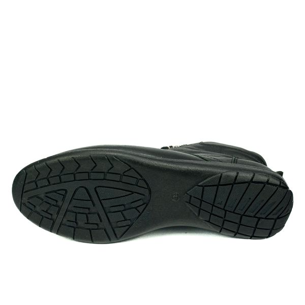 Bota Feminina em Couro Solado Confort de Amarrar 58F211-PRETO