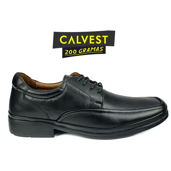 Sapato Masculino 200 gramas em Couro Carneiro de Amarrar 82F207 PRETO