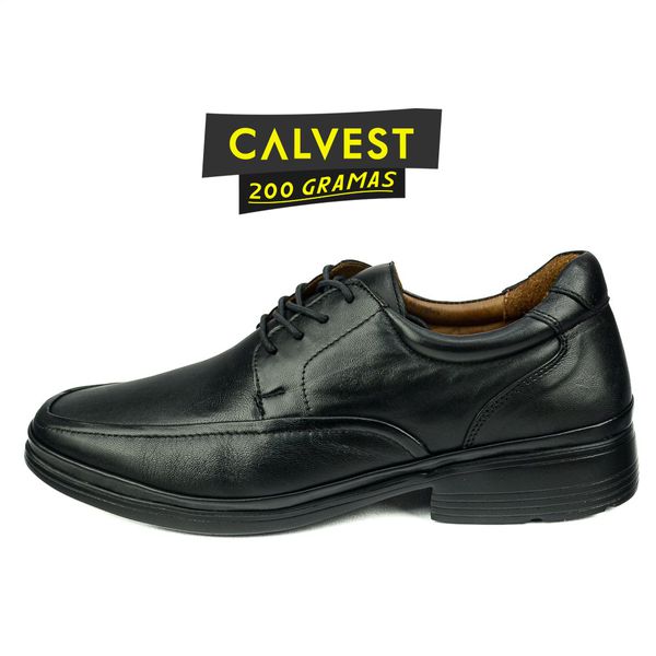 Sapato Masculino 200 gramas em Couro Carneiro de Amarrar 82F207 PRETO