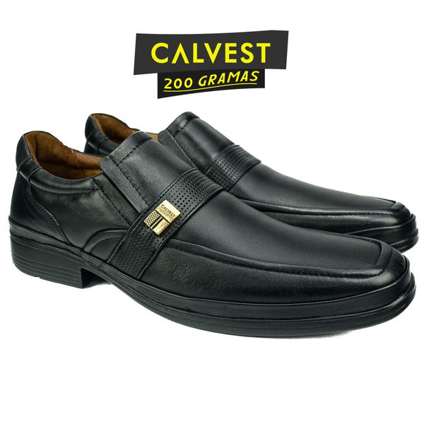 Sapato Masculino 200 gramas em Couro Carneiro 82F211 Preto