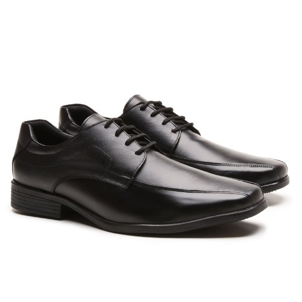 Sapato Social Masculino Calvest em Couro de Amarrar Preto-80F054