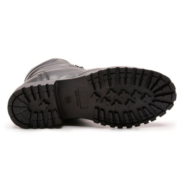 Bota Coturno em Couro com Atacador 58F162-PRETA