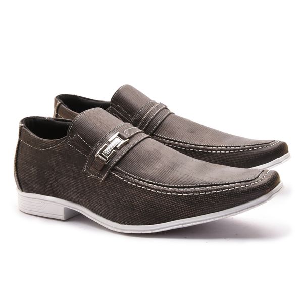 Sapato Casual Em Couro Legitimo Com Solado TR - 13F104 CHOCOLATE