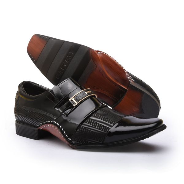 Sapato Social Masculino Calvest em Couro Preto-1930F027