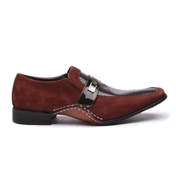 Sapato Social Masculino Calvest em Couro Bordo-1930F026