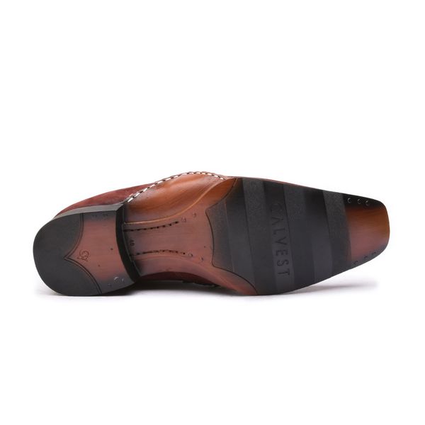 Sapato Social Masculino Calvest em Couro Bordo-1930F026
