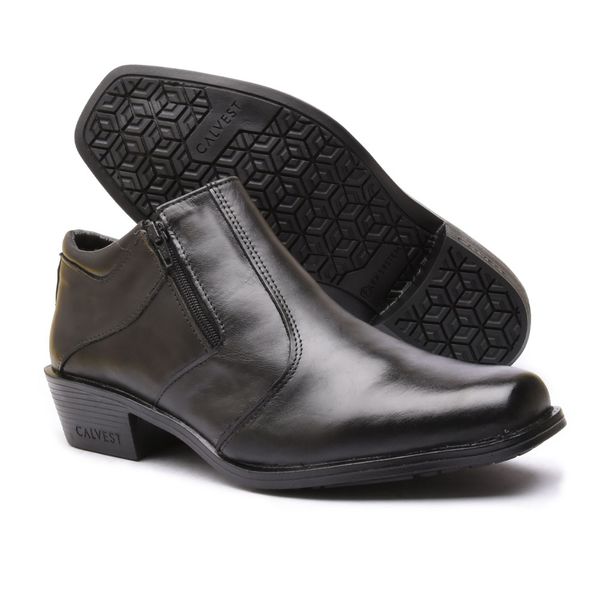 Bota Social Masculina em Couro Preto-1920F065