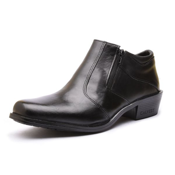 Bota Social Masculina em Couro Preto-1920F065