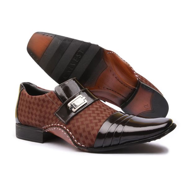 Sapato Social Masculino Calvest em Couro Bordo-1930F022