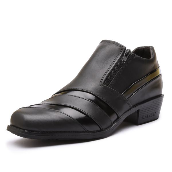 Bota Social Masculina em Couro Preto-1920F051
